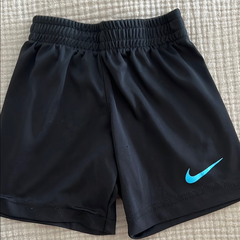 Nike Kids Athletic Shorts with Blue Logo